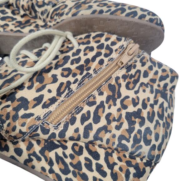 DV8 Dolce Vita Brady Wedge Leopard Microsuede Ankle Booties Zip & Lace 6 - Picture 6 of 14